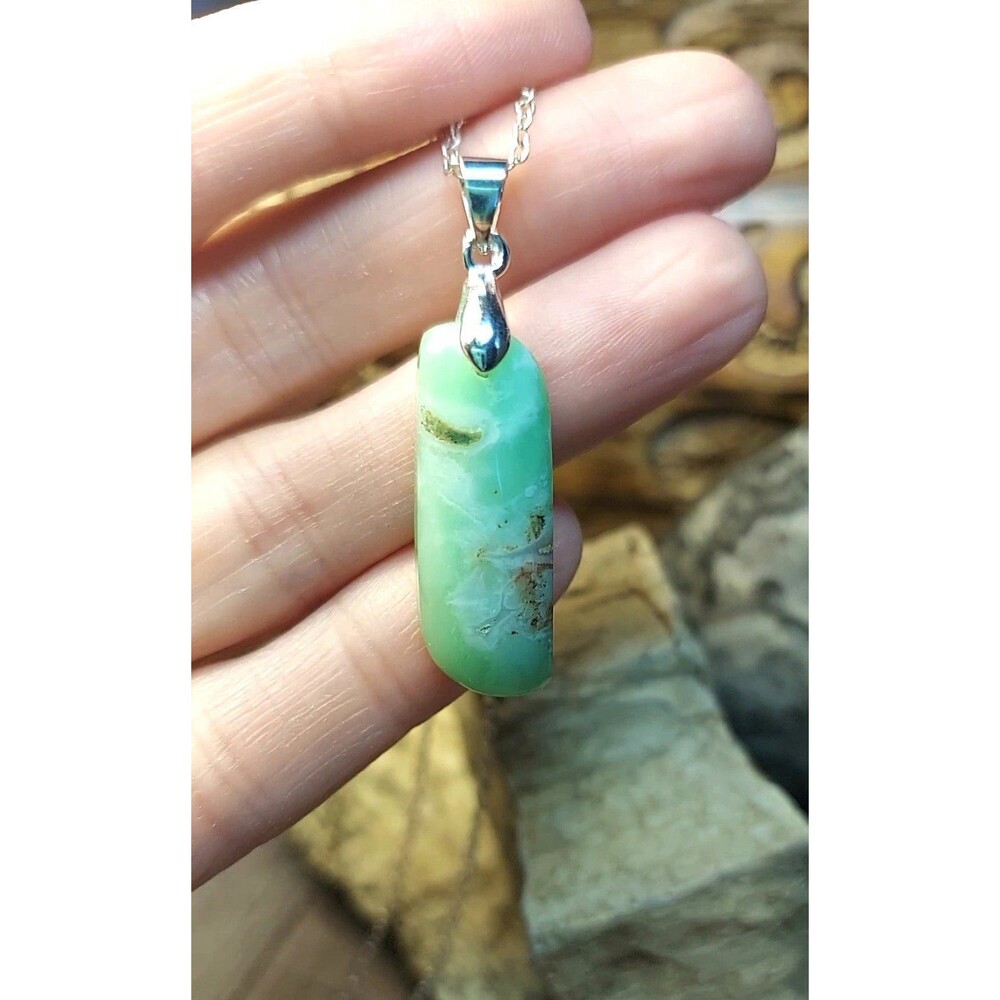 Chrysoprase Necklace Crystal Necklace Natural Gemstone - Picture 2 of 6